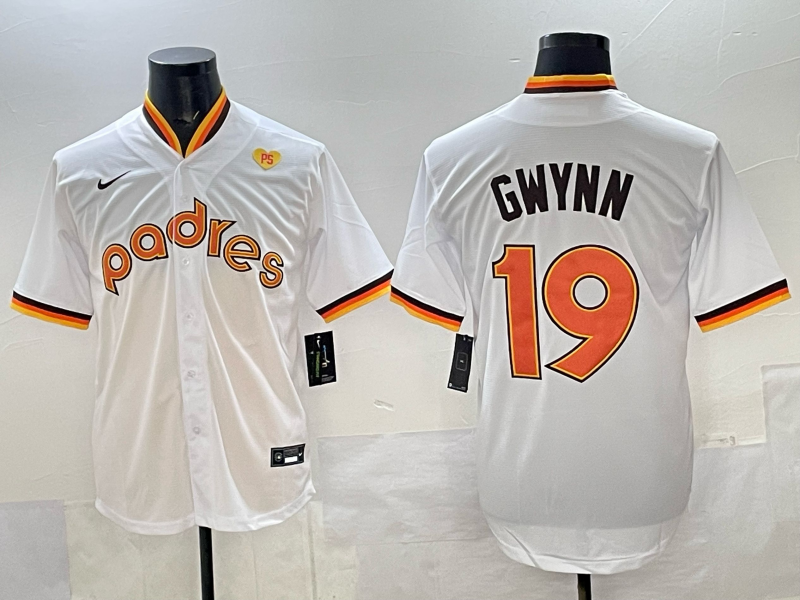 Men 2025 San Diego Padres #19 Gwynn white Nike MLB Jersey 002->san diego padres->MLB Jersey